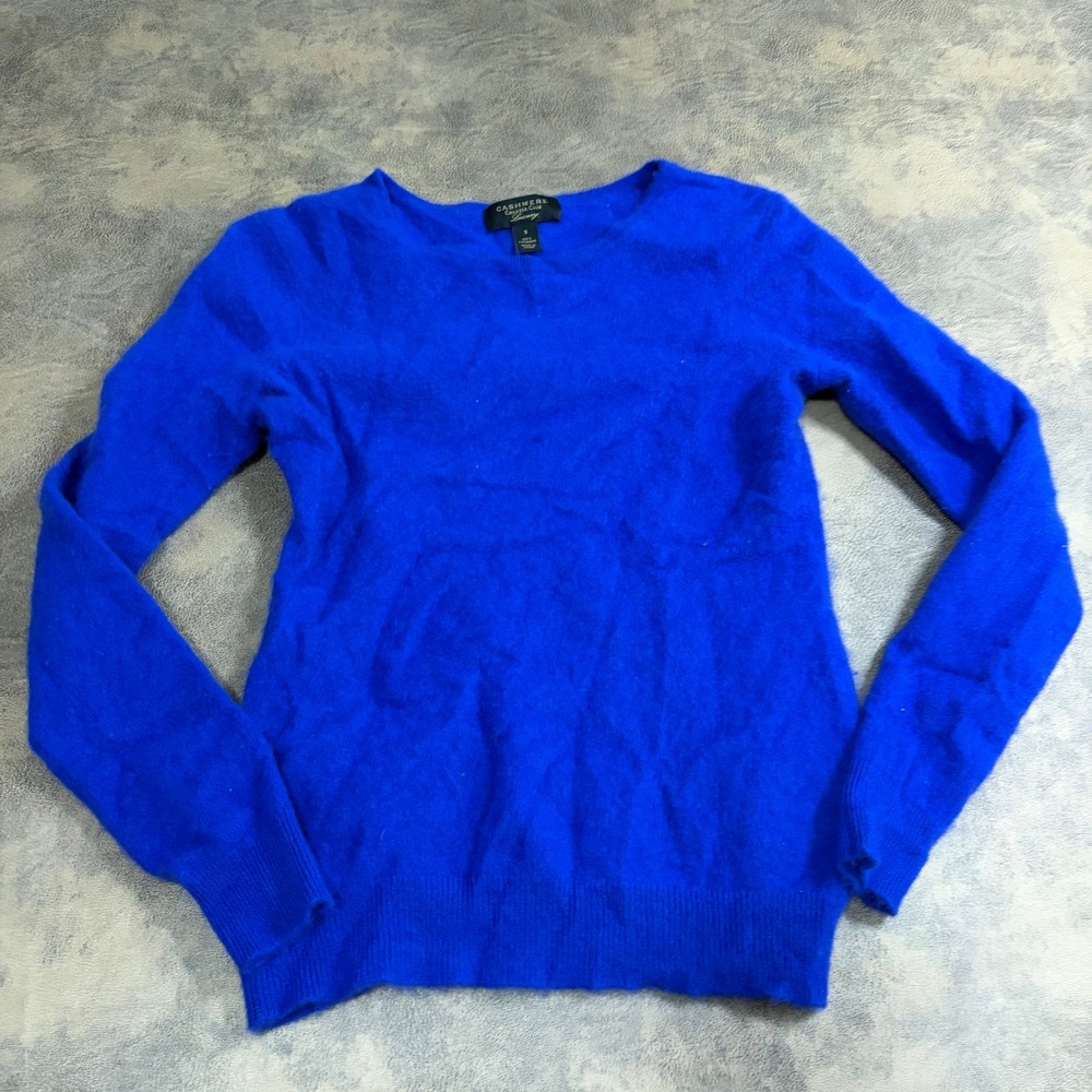 Charter Club Sweater Womens S Blue 100% Cashmere Luxury Crew Neck Long Sleeve